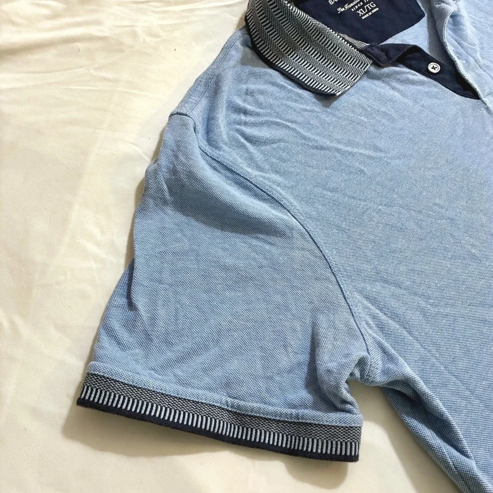 Banana Republic Blue Cotton Polo Shirt Mens XL Preppy Coastal Minimalist Classic